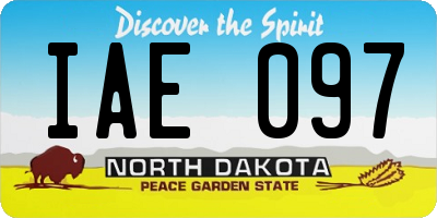 ND license plate IAE097