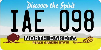 ND license plate IAE098