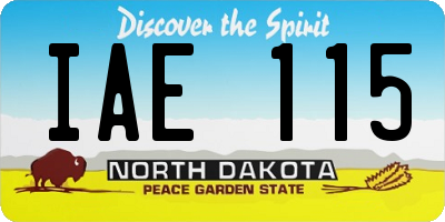 ND license plate IAE115