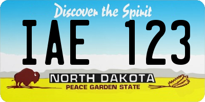 ND license plate IAE123