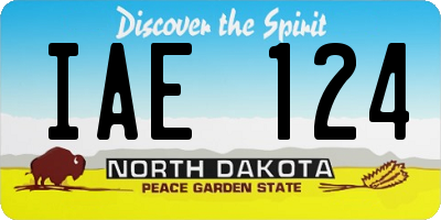 ND license plate IAE124