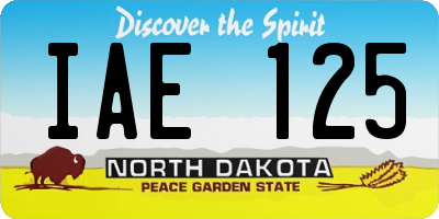 ND license plate IAE125