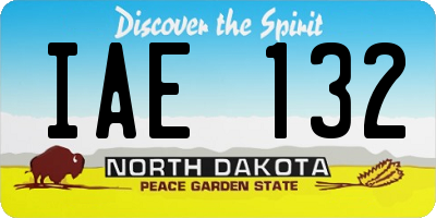 ND license plate IAE132