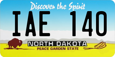 ND license plate IAE140