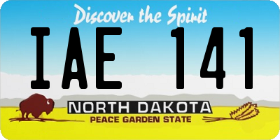 ND license plate IAE141