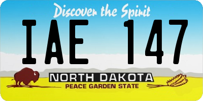 ND license plate IAE147