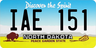 ND license plate IAE151