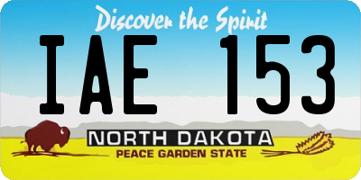 ND license plate IAE153