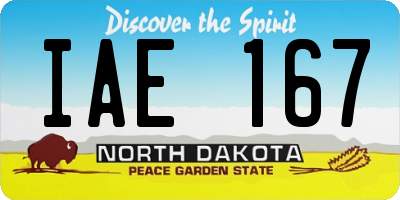 ND license plate IAE167