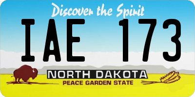 ND license plate IAE173