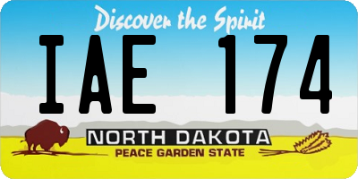 ND license plate IAE174