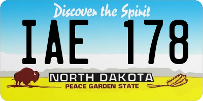 ND license plate IAE178