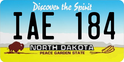 ND license plate IAE184