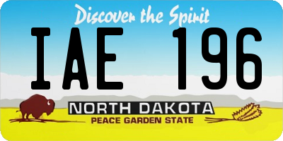 ND license plate IAE196