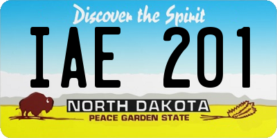 ND license plate IAE201