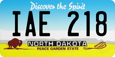 ND license plate IAE218