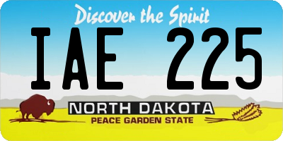 ND license plate IAE225