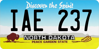 ND license plate IAE237