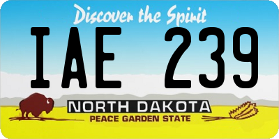 ND license plate IAE239