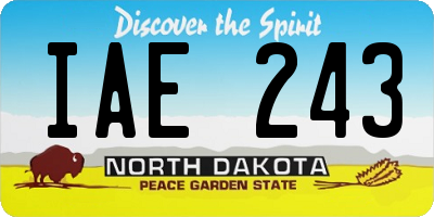 ND license plate IAE243