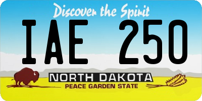 ND license plate IAE250