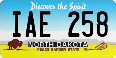 ND license plate IAE258