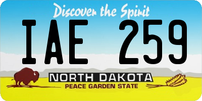 ND license plate IAE259