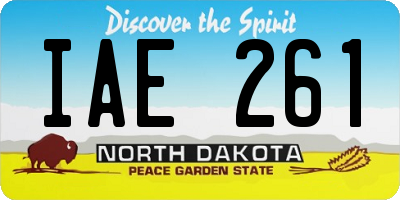 ND license plate IAE261