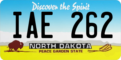 ND license plate IAE262