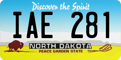 ND license plate IAE281