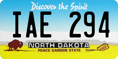 ND license plate IAE294