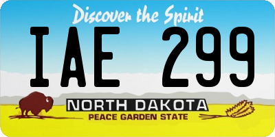 ND license plate IAE299