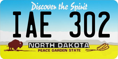 ND license plate IAE302