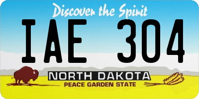 ND license plate IAE304