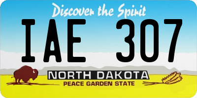 ND license plate IAE307