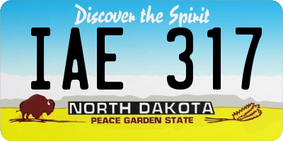 ND license plate IAE317