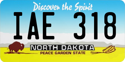 ND license plate IAE318