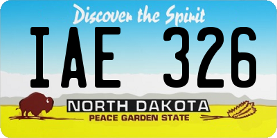 ND license plate IAE326