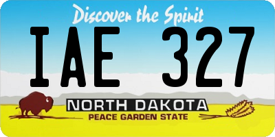 ND license plate IAE327
