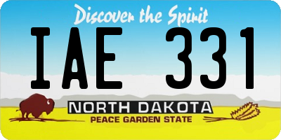 ND license plate IAE331