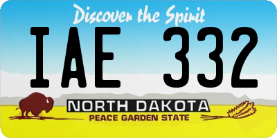 ND license plate IAE332