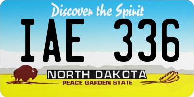 ND license plate IAE336