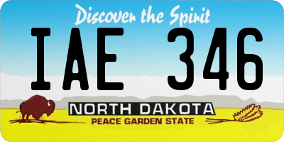 ND license plate IAE346