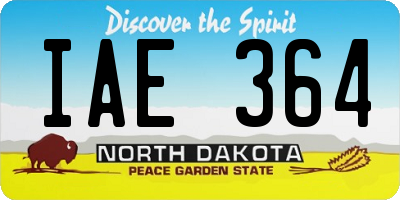 ND license plate IAE364