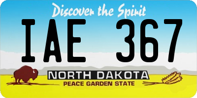 ND license plate IAE367