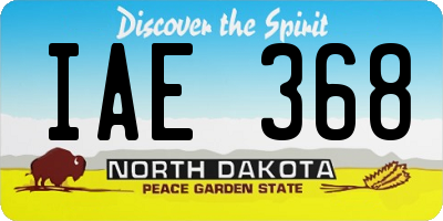 ND license plate IAE368