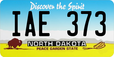 ND license plate IAE373