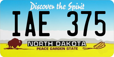 ND license plate IAE375