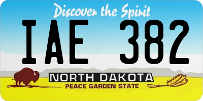 ND license plate IAE382