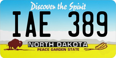 ND license plate IAE389